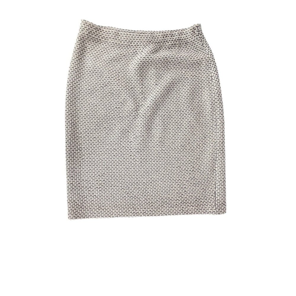 ST.JOHN COLLECTION Women's Ivory Blue Weave Pencil Straight Stretch Skirt Medium - Picture 5 of 5